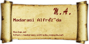 Madarasi Alfréda névjegykártya